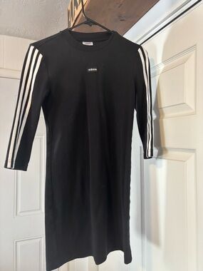 adidas Black Crewneck Sweatshirt with White Logo Patch